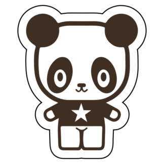 Young Star Panda Sticker (Brown)